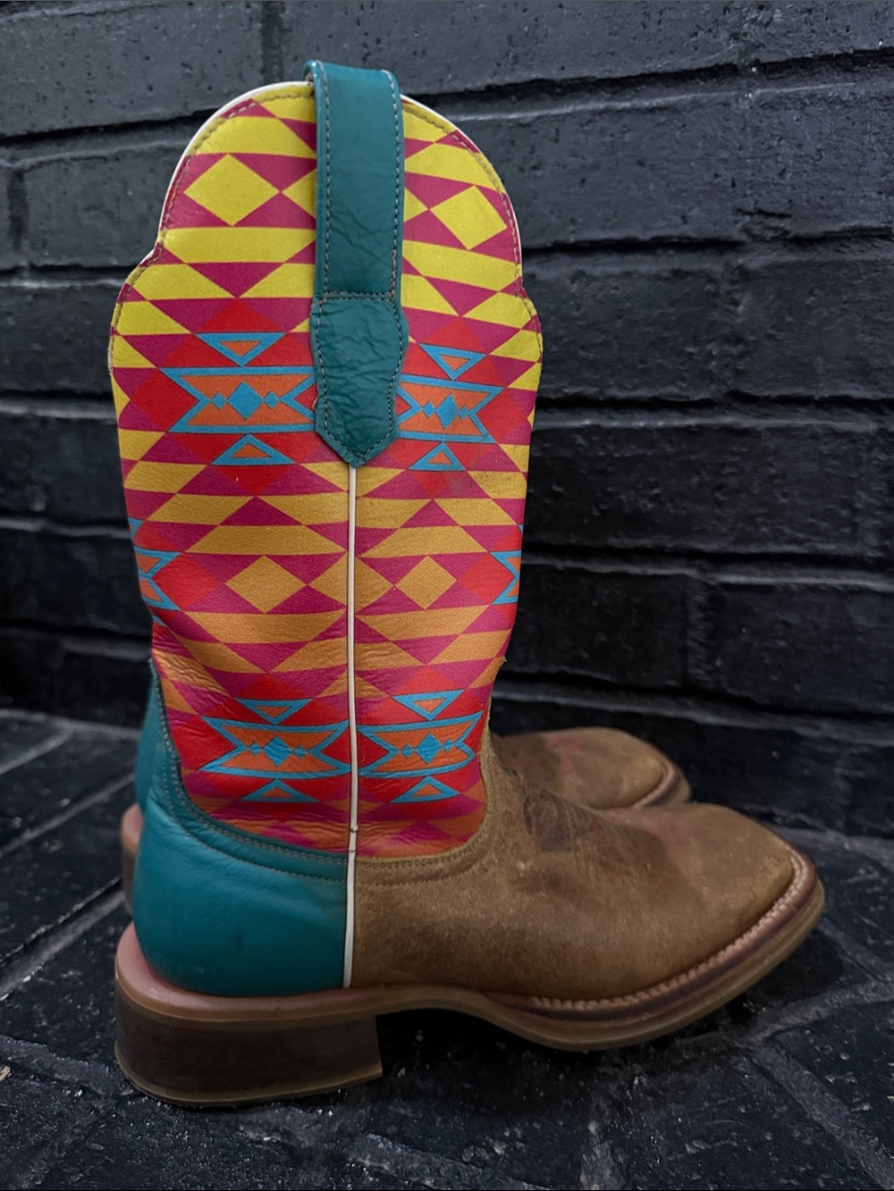 Women’s Cinch Edge Custom Colorful Aztec-Print Western Boots